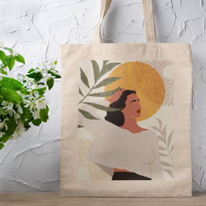 Boho Girl Canvas Tote Bag